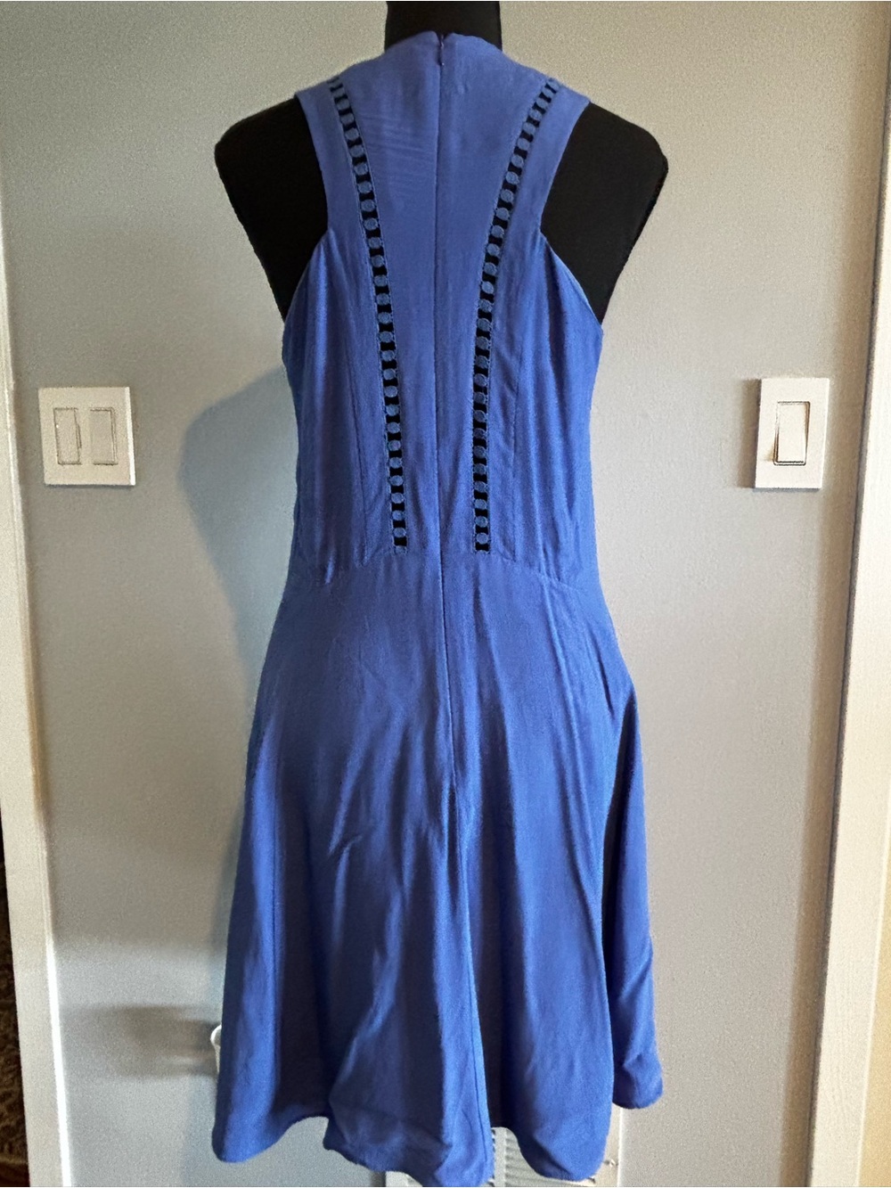 Rebecca Taylor Blue Sleeveless V-Neck Dress - Picture 2 of 4